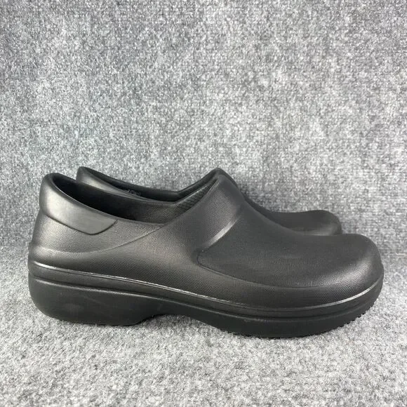 Crocs Clogs Shoes Womens 11 Black Neria Pro Work Slip Resistant Career Comfort - Picture 1 of 12